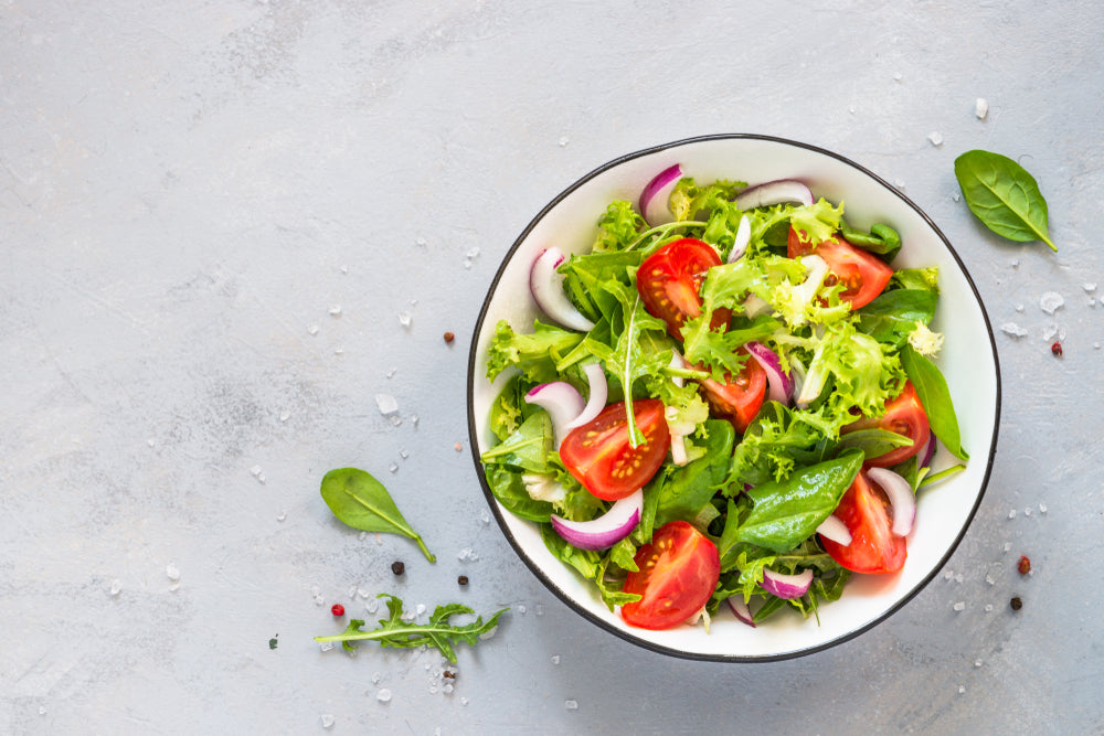 Green,Vegan,Salad,From,Green,Leaves,Mix,And,Vegetables.,Top