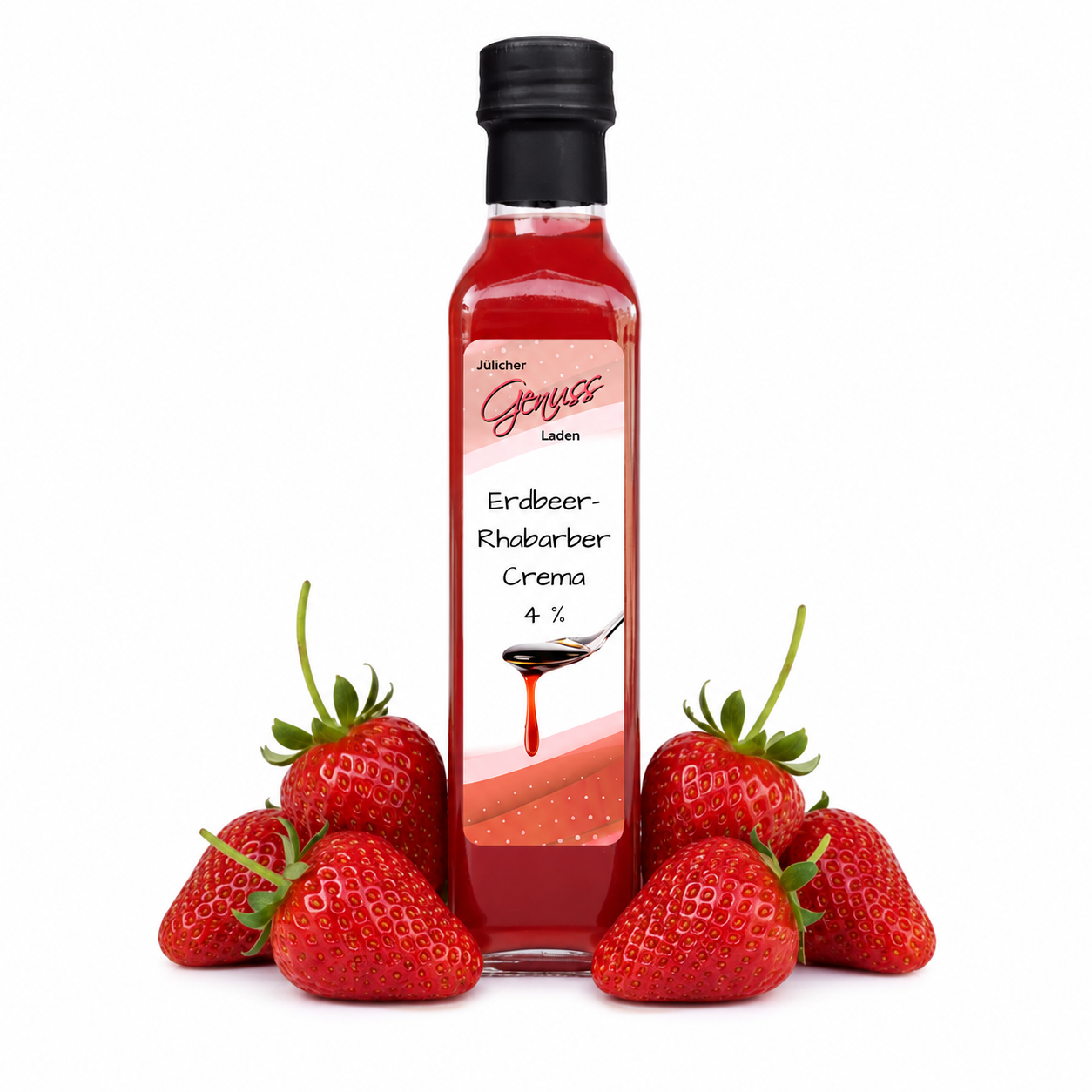 Erdbeer-Rhabarber Crema mit Fruchtmus Essig 4 %