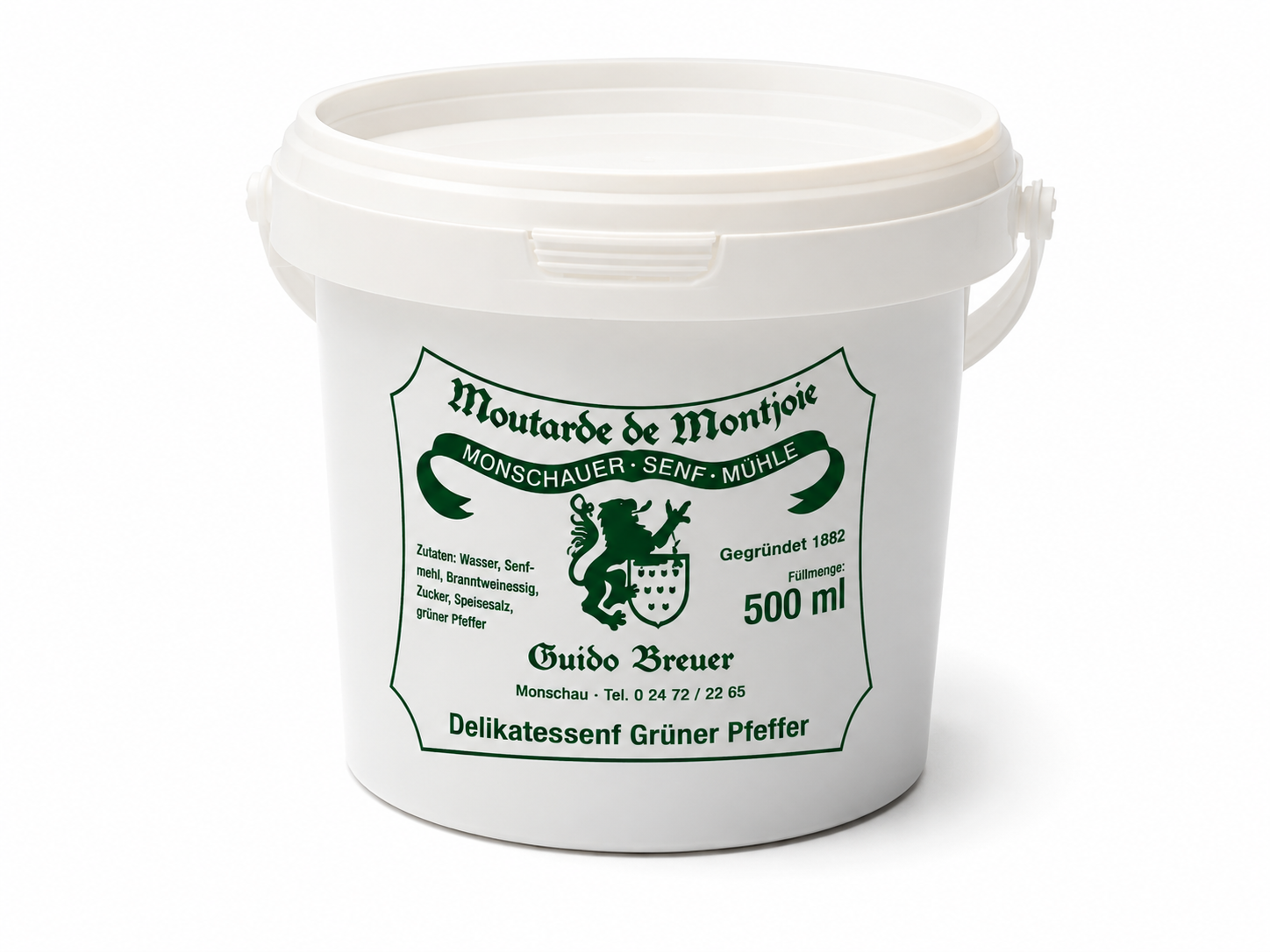 Monschauer Senf Grüner Pfeffer im Nachfülleimer 500 ml
