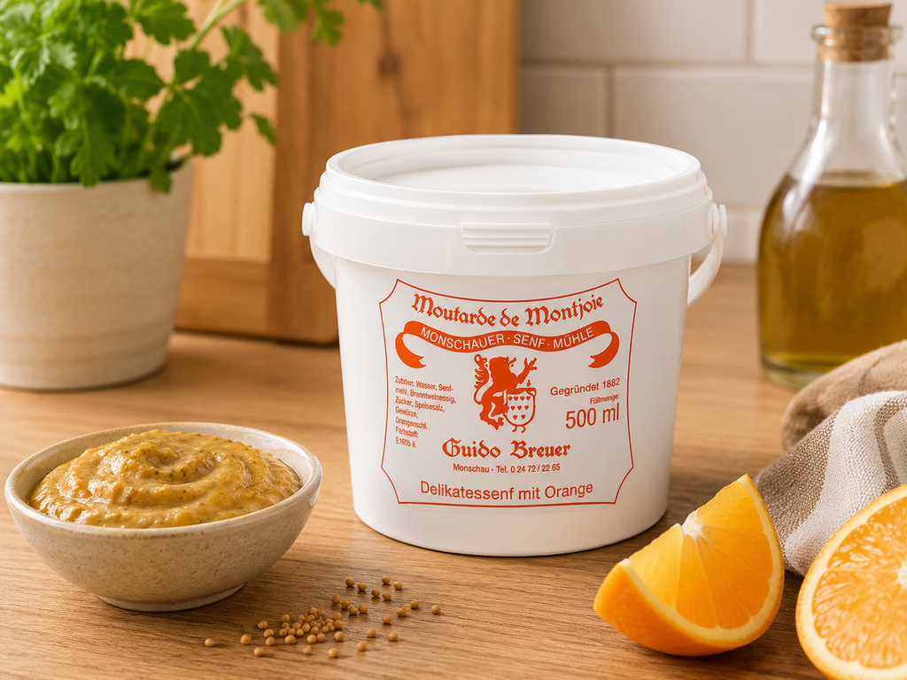 Monschauer Senf Orange im Nachfülleimer 500 ml