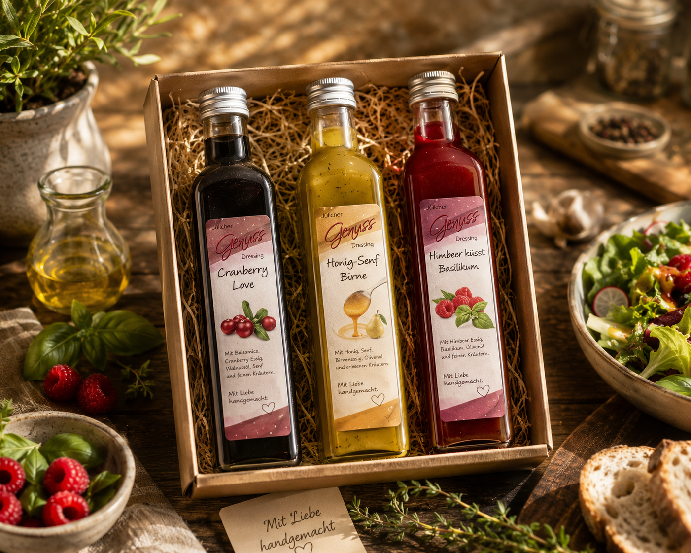 Jülicher Genuss Dressing Geschenkset – mit Liebe handgemacht
