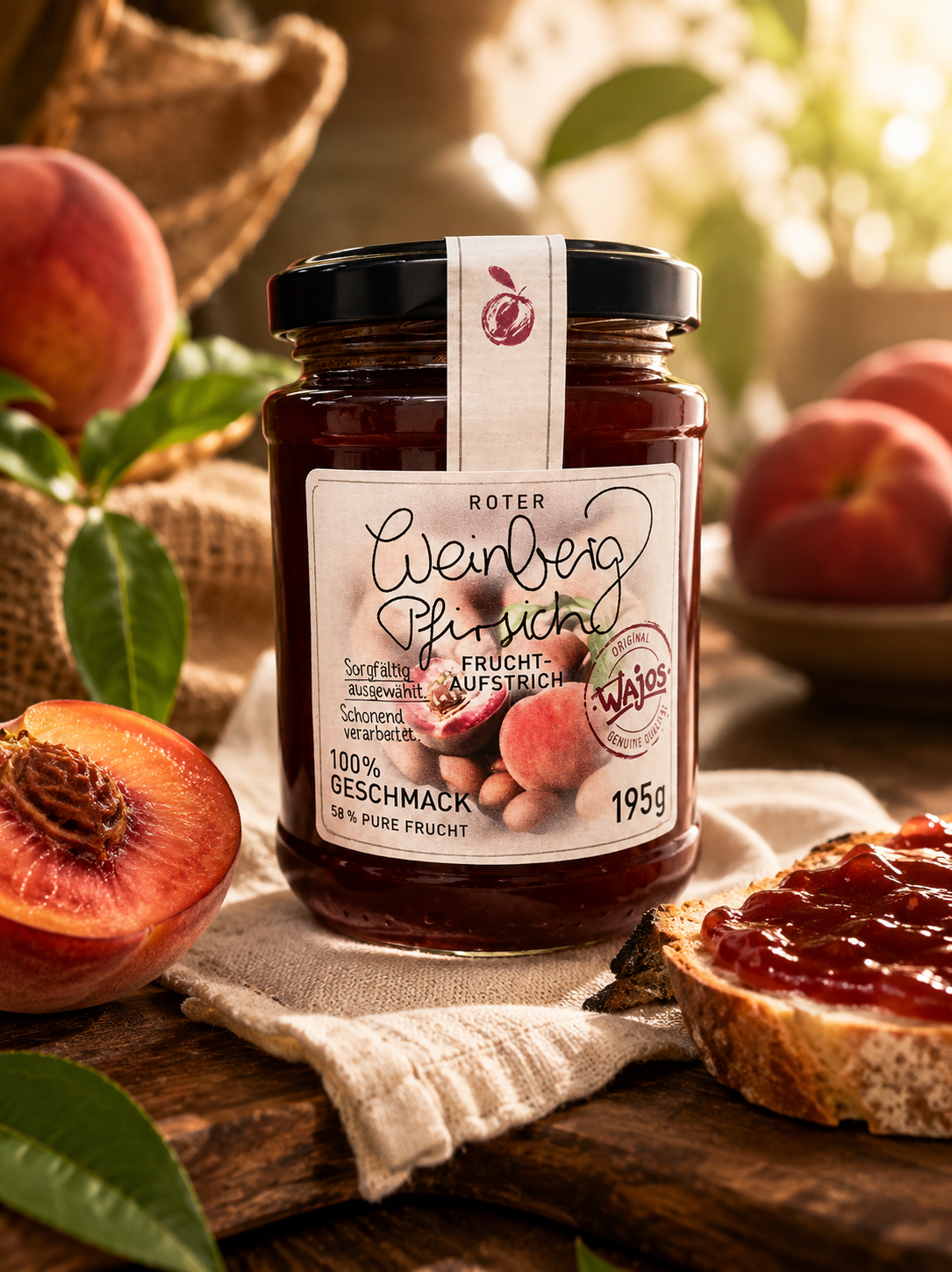 Roter Weinbergpfirsich Fruchtaufstrich – Regionale Spezialität mit Charakter