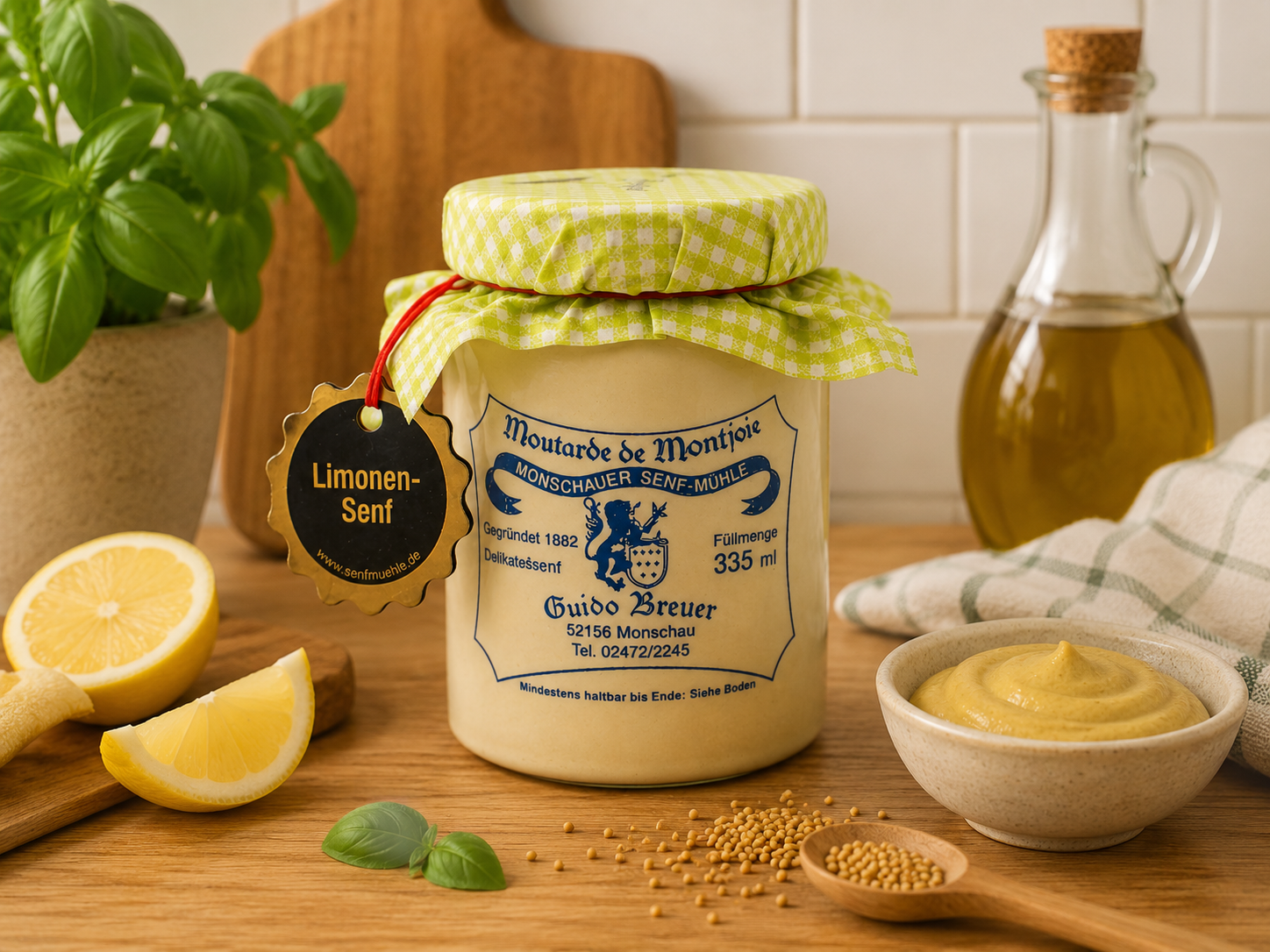 Monschauer Senf Limone 335 ml Steintopf
