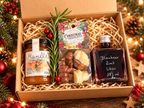 Süßer Weihnachtszauber – Feinkost Geschenkbox mit Likör, Schokolade & Marille