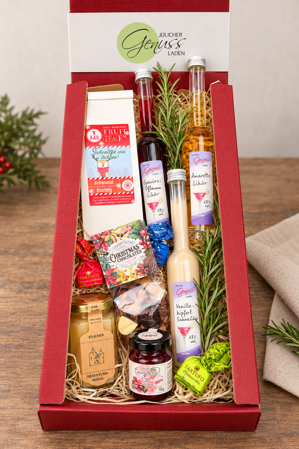 Feinkost Geschenkbox Weihnachten „Süße Sternstunden“ – Süßes Weihnachtsgeschenk für Naschkatzen