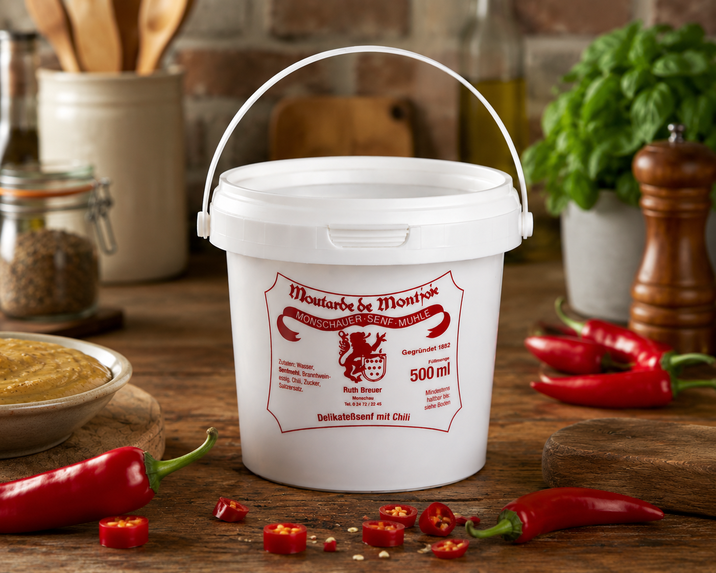 Monschauer Senf Chili 500 ml Nachfülleimer