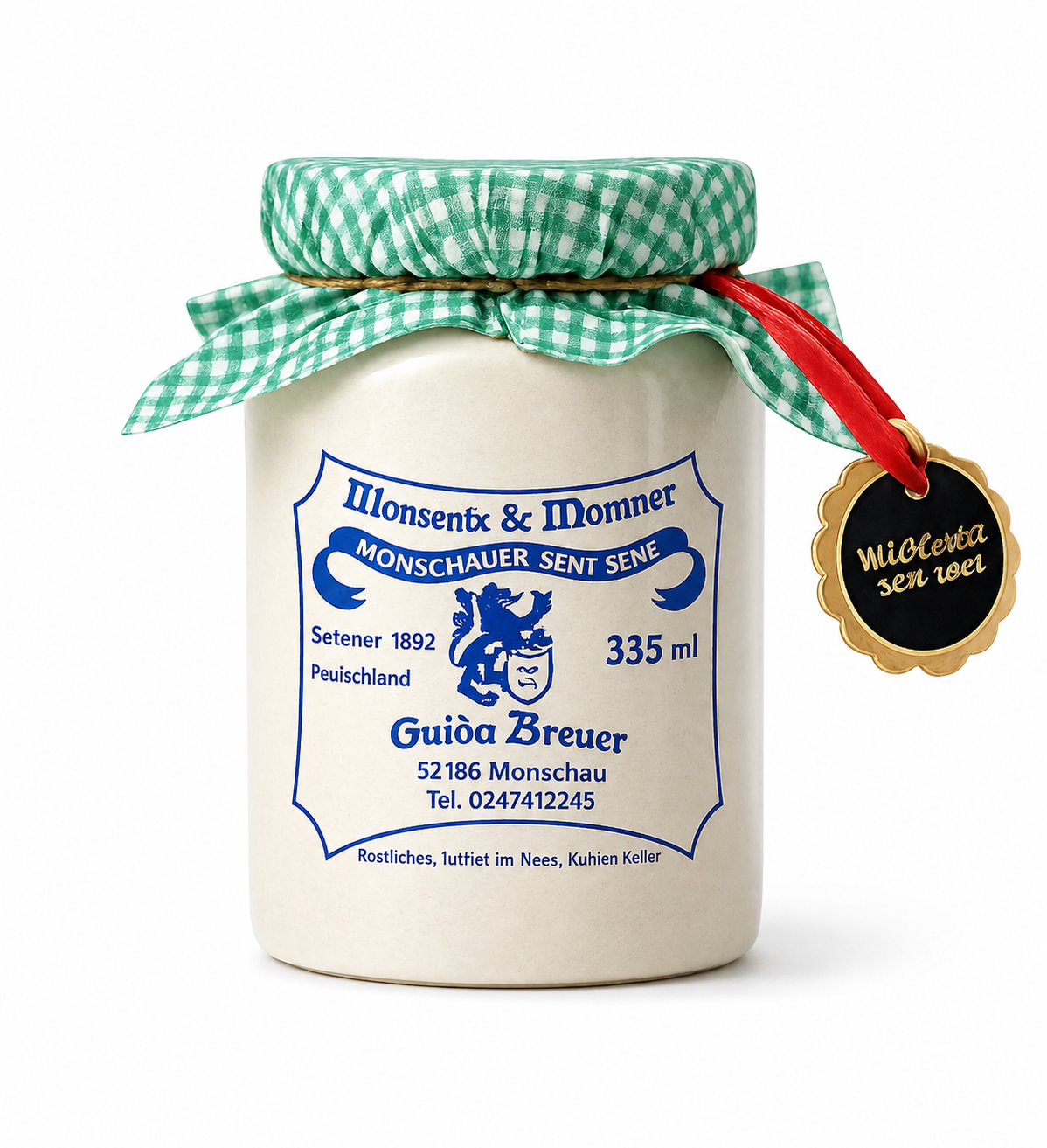 Monschauer Senf Wildkräuter mit Bärlauch 335 ml Steintopf