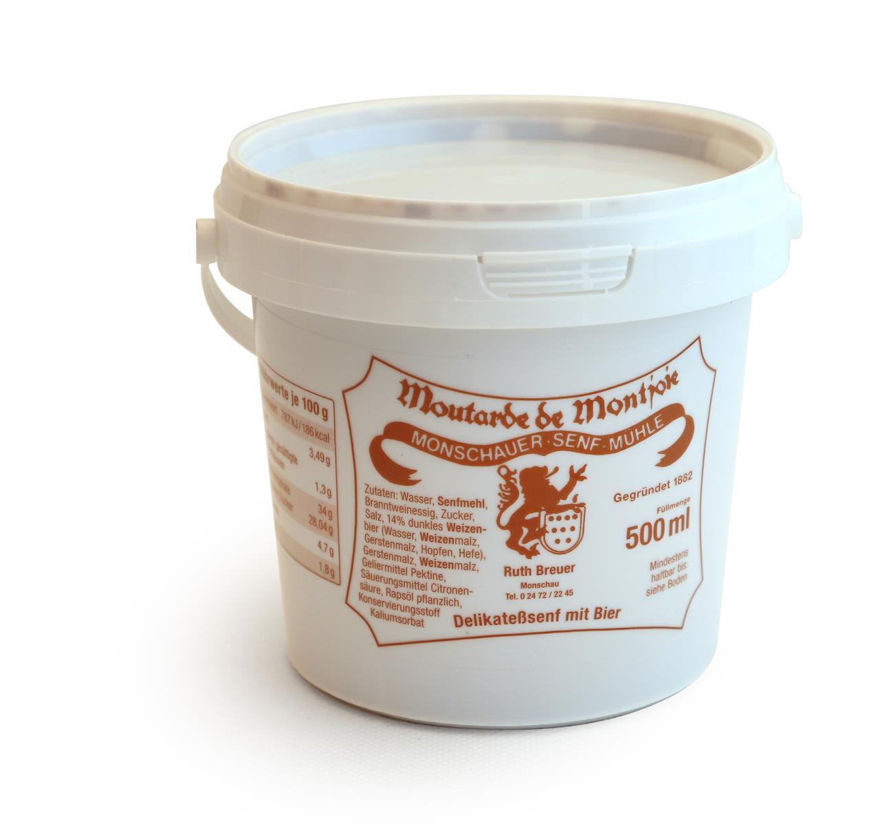 Monschauer Senf Biersenf 500 ml Nachfülleimer