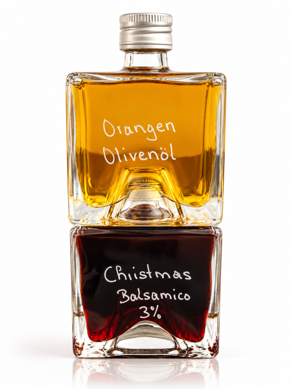 Duo Genussflasche Weihnachten – Orangen-Olivenöl & Christmas Balsamico Essig & Öl Geschenkset