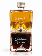 Duo Genussflasche Weihnachten – Orangen-Olivenöl & Christmas Balsamico Essig & Öl Geschenkset