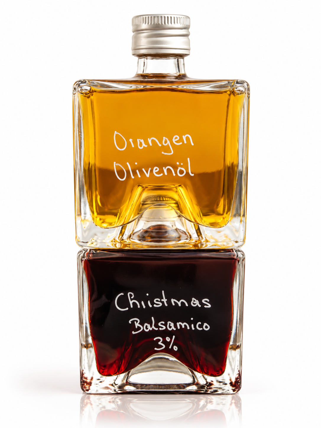 Duo Genussflasche Weihnachten – Orangen-Olivenöl & Christmas Balsamico Essig & Öl Geschenkset